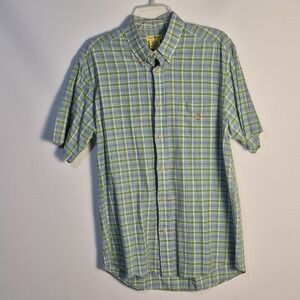 DUCK HEAD Men M Plaid Short Sleeve Button Down Shirt